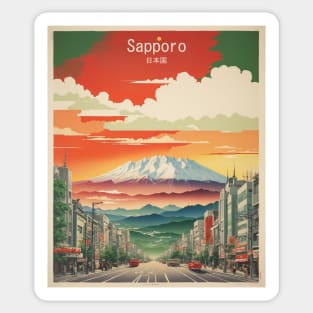 Sapporo Japan Vintage Poster Tourism Sticker